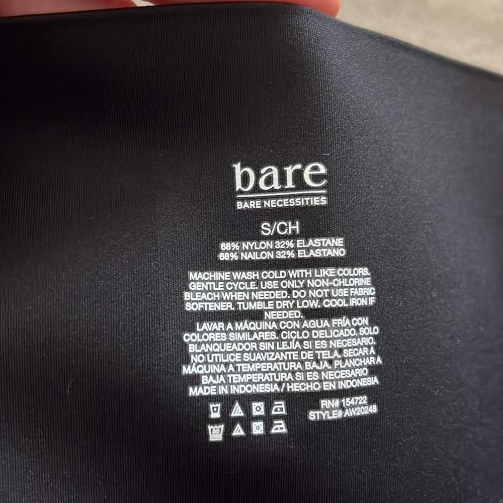 NWOT Bare by Bare Necessities Flare High Waisted Black Leggings Size Small - Picture 8 of 8